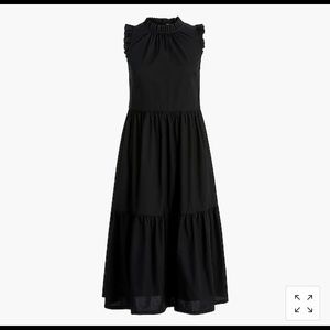 Tiered Ruffle Poplin Dress by Jcrew in Black